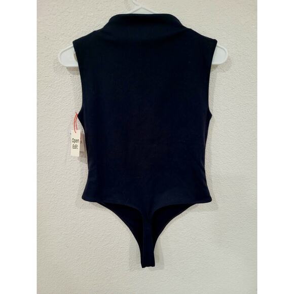 Open Edit Women's Black Turtleneck Bodysuit size Small #13 - Picture 2 of 4